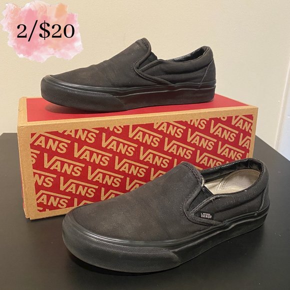 Vans Shoes - Black Slip On Vans